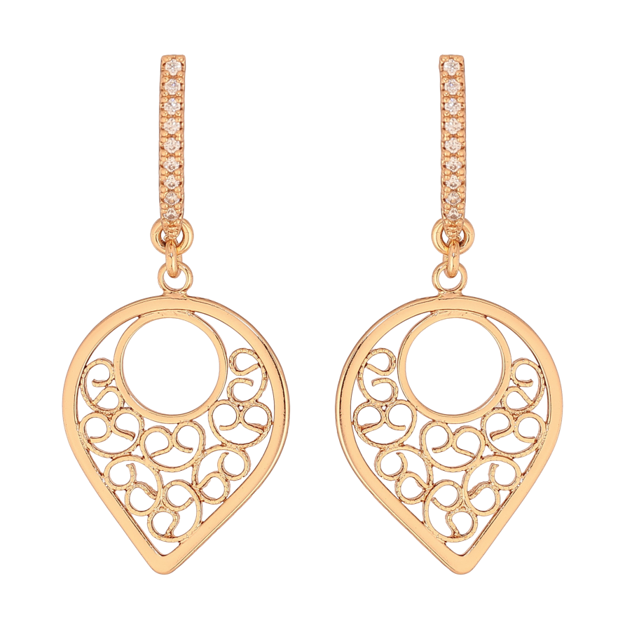 Сережки Xuping колір Позолота 18К пусети "Ажурні підвіски" фото №1 Сережки Xuping колір Позолота 18К пусети "Ажурні підвіски" фото №1