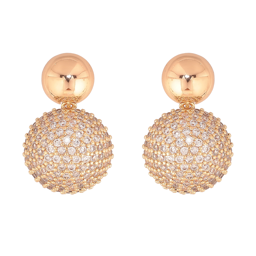 Сережки Xuping колір Позолота 18К пусети "Інкрустація кристалами" фото №1