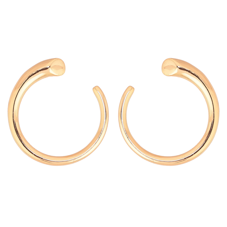 Сережки Xuping колір Позолота 18К пусети "Півкільця" фото №5 Сережки Xuping колір Позолота 18К пусети "Півкільця" фото №5