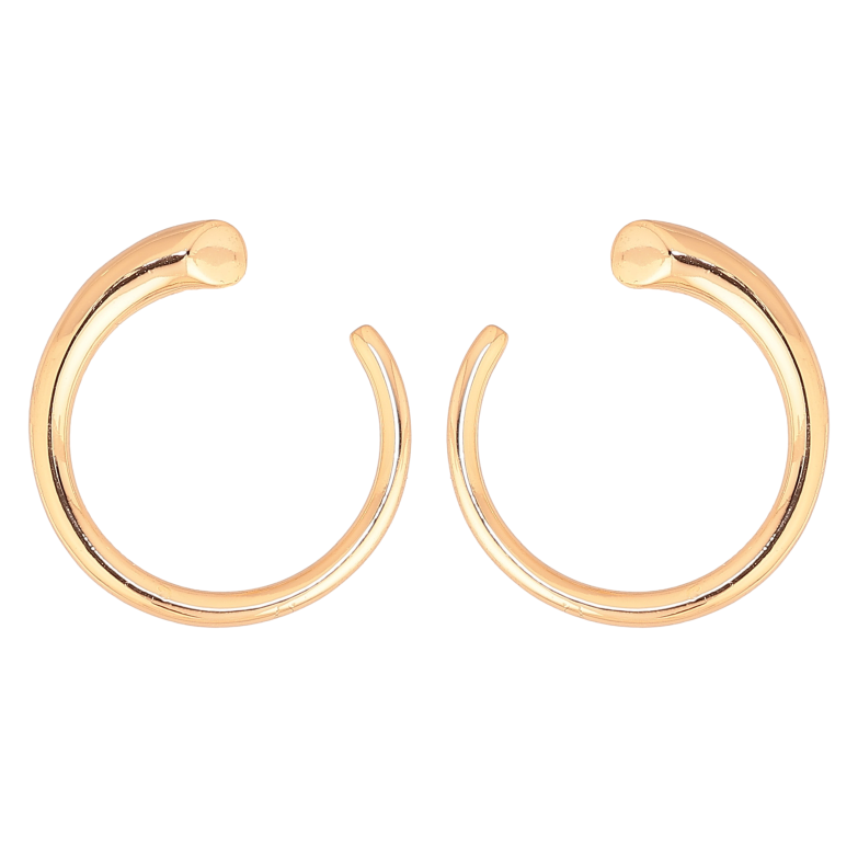 Сережки Xuping колір Позолота 18К пусети "Півкільця" фото №5