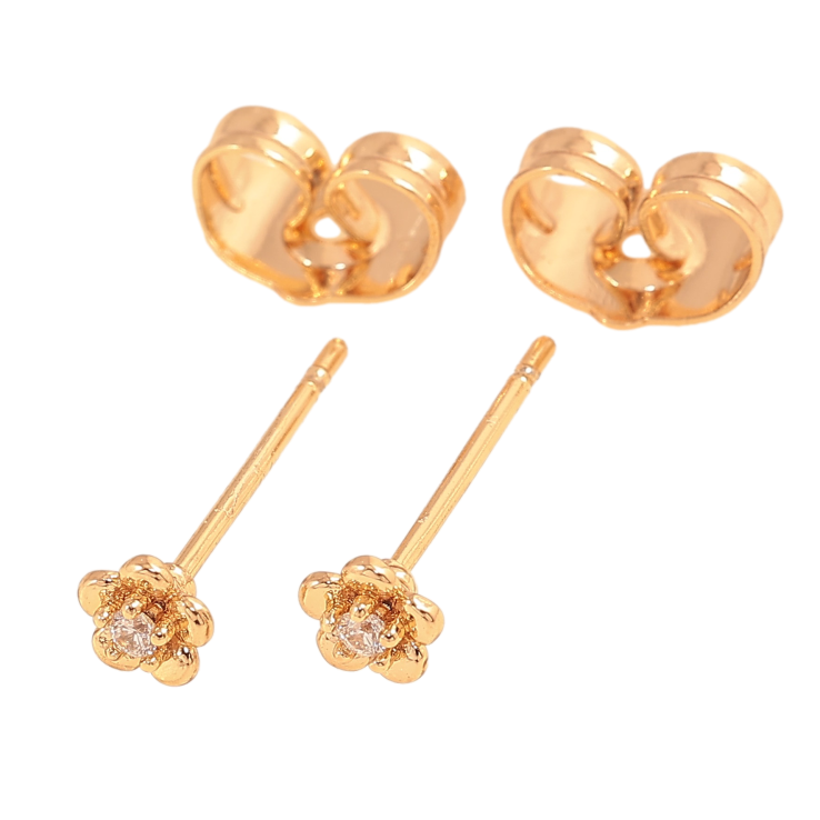 Серьги Xuping цвет Позолота 18К пусеты "Цветочки с кристаллами" фото №23 Серьги Xuping цвет Позолота 18К пусеты "Цветочки с кристаллами" фото №23