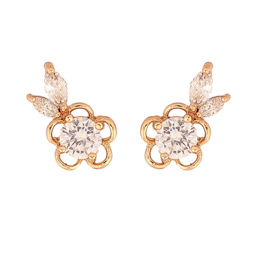 Сережки Xuping колір Позолота 18К пусети "Кристальні квіточки" фото №1 Сережки Xuping колір Позолота 18К пусети "Кристальні квіточки" фото №1
