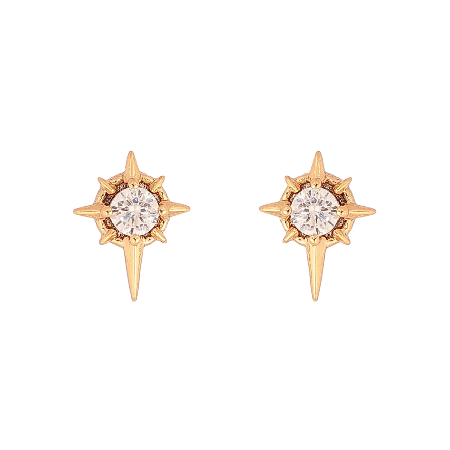 Сережки Xuping колір Позолота 18K пусети "Зірочки з кристалами" фото №1