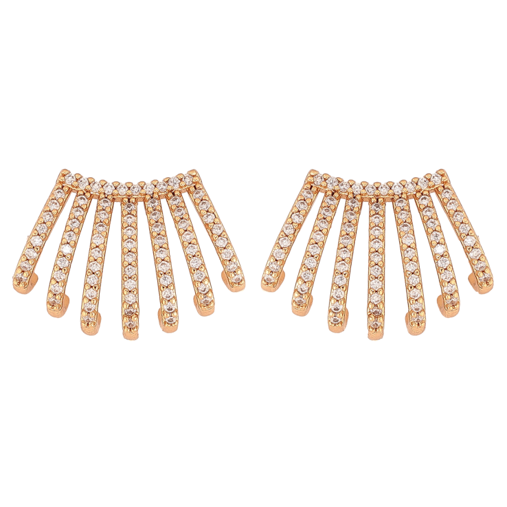 Сережки Xuping колір Позолота 18K пусети "Візерунок з інкрустацією кристалами" фото №3