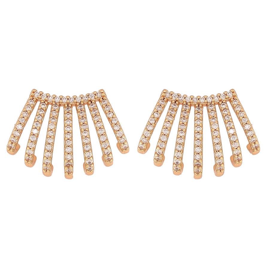 Сережки Xuping колір Позолота 18K пусети "Візерунок з інкрустацією кристалами" фото №1