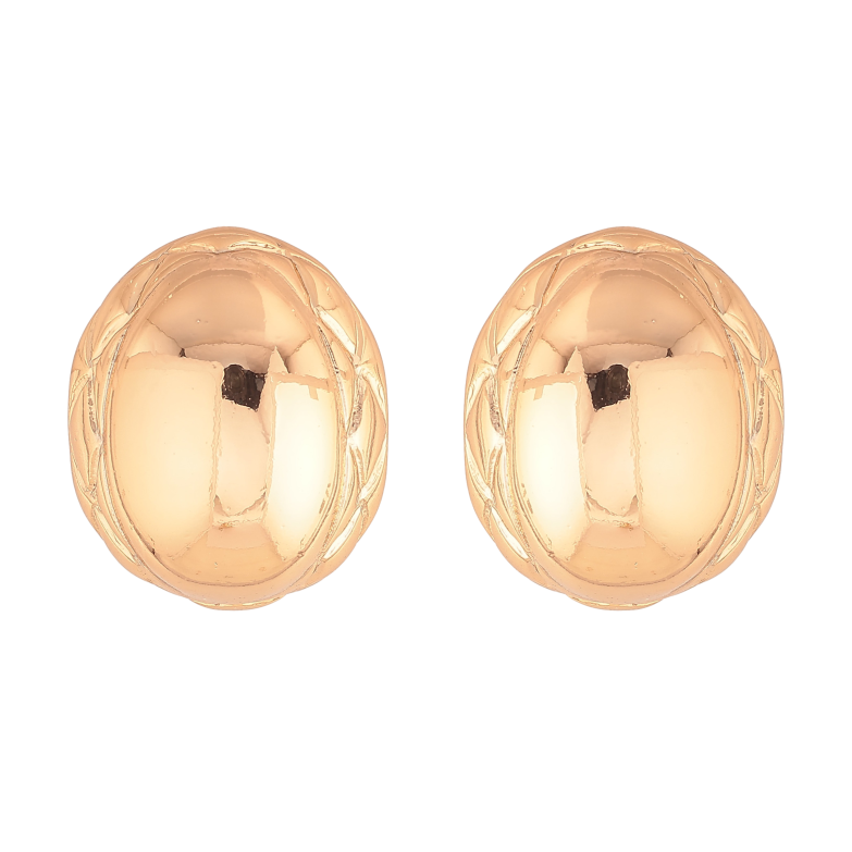 Сережки Xuping колір Позолота 18К пусети "Об'ємні овали з візерунком" фото №1