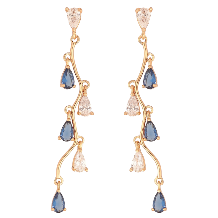 Серьги Xuping цвет Позолота 18К пусеты "Бело-синие кристальные подвески" фото №16 Серьги Xuping цвет Позолота 18К пусеты "Бело-синие кристальные подвески" фото №16