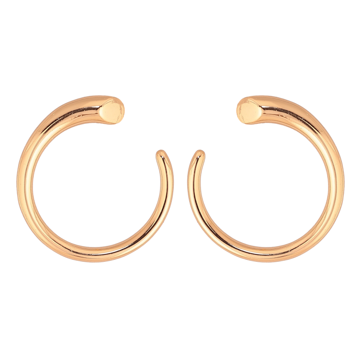 Серьги Xuping цвет Позолота 18К пусеты "Полукольца" фото №5