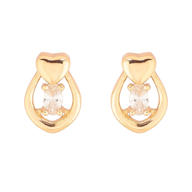 Сережки Xuping колір Позолота 18К пусети "Візерунок з сердечками і кристалами" фото №2 Сережки Xuping колір Позолота 18К пусети "Візерунок з сердечками і кристалами" фото №2