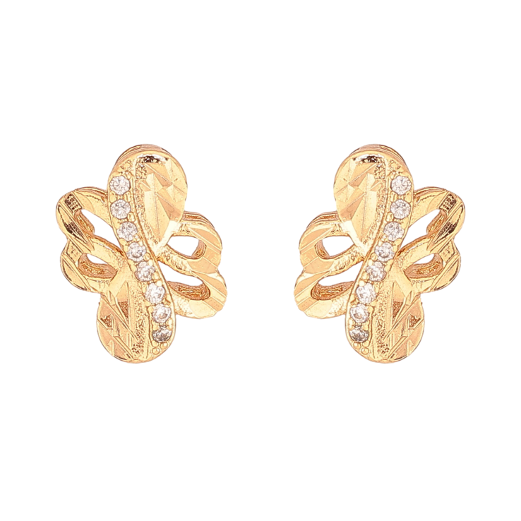 Сережки Xuping колір Позолота 18К пусети "Візерунок з кристалами" фото №25