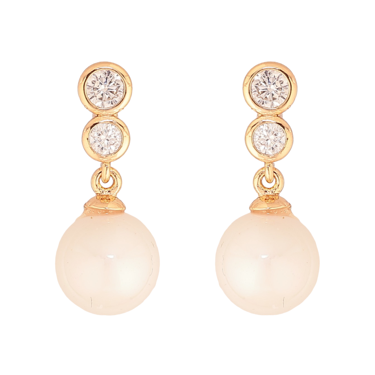 Сережки Xuping колір Позолота 18K пусети "Перлинні підвіски" фото №7