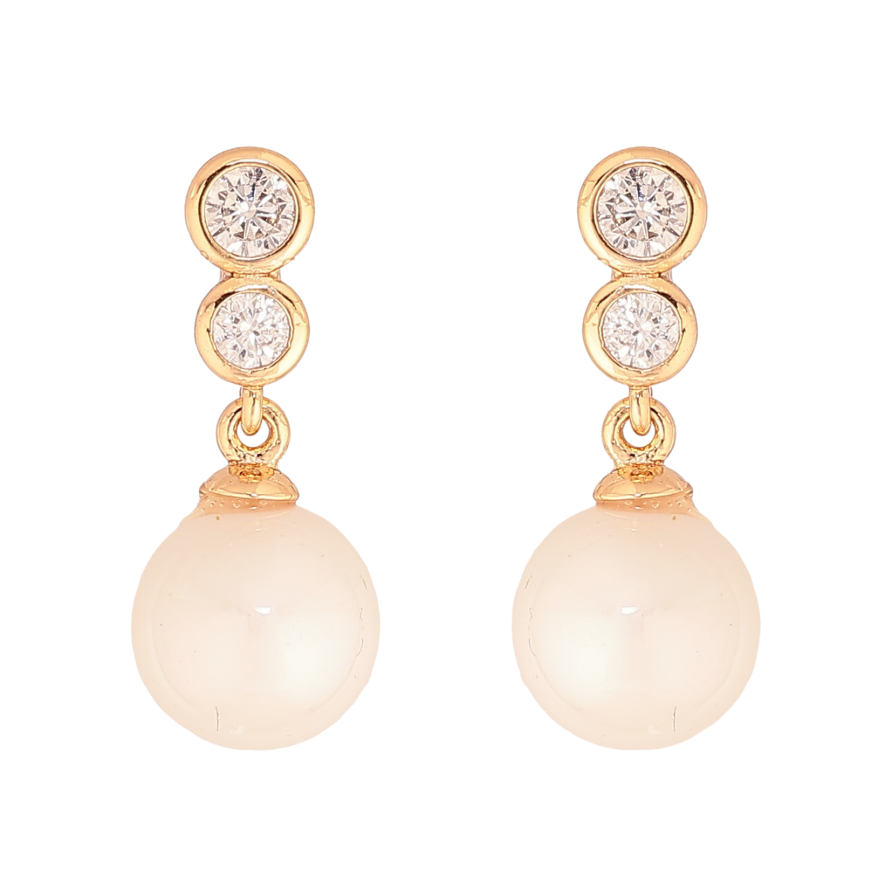 Сережки Xuping колір Позолота 18K пусети "Перлинні підвіски" фото №1