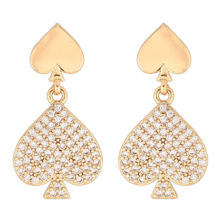 Серьги Xuping цвет Позолота 18К пусеты "Подвески пики с инкрустацией кристаллами" фото №23