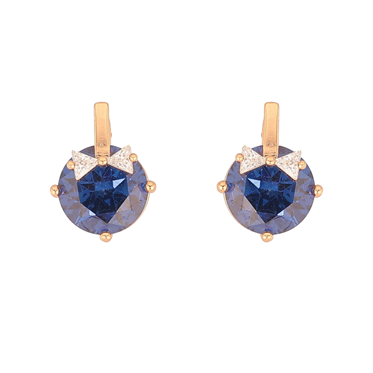 Серьги Xuping цвет Позолота 18К пусеты "Синие кристаллы с бантами" фото №4 Серьги Xuping цвет Позолота 18К пусеты "Синие кристаллы с бантами" фото №4