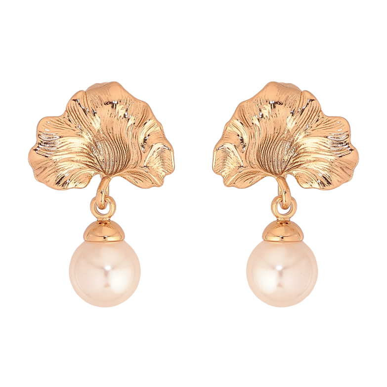 Сережки Xuping колір Позолота 18К пусети "Підвіски з перлинами" фото №1