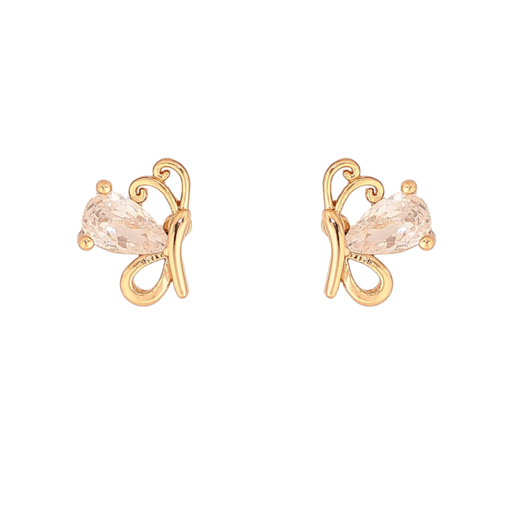 Сережки Xuping колір Позолота 18K пусети "Метелики з кристалами" фото №17
