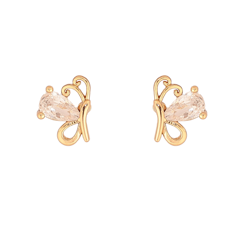 Серьги Xuping цвет Позолота 18K пусеты "Бабочки с кристаллами" фото №1