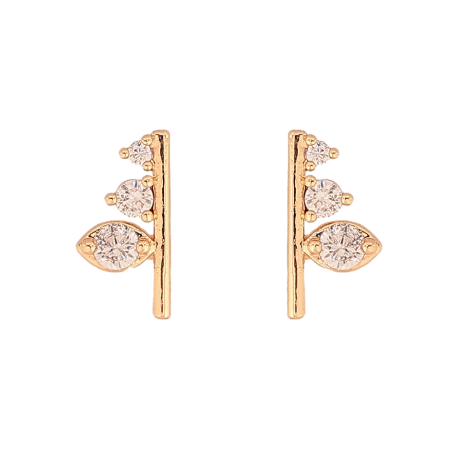 Сережки Xuping колір Позолота 18К пусети "Візерунок з кристалами" фото №1 Сережки Xuping колір Позолота 18К пусети "Візерунок з кристалами" фото №1