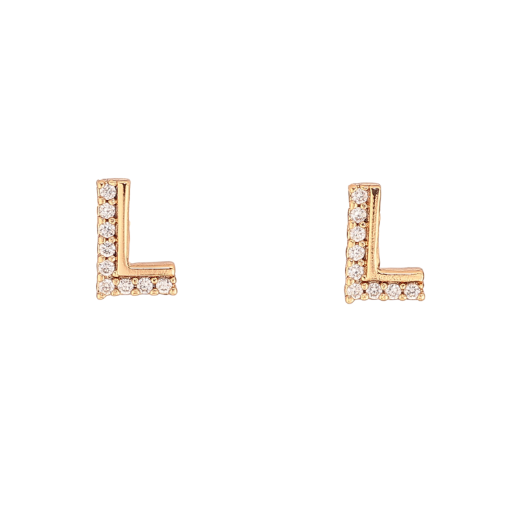 Сережки Xuping колір Позолота 18К пусети "Літера L" фото №7 Сережки Xuping колір Позолота 18К пусети "Літера L" фото №7