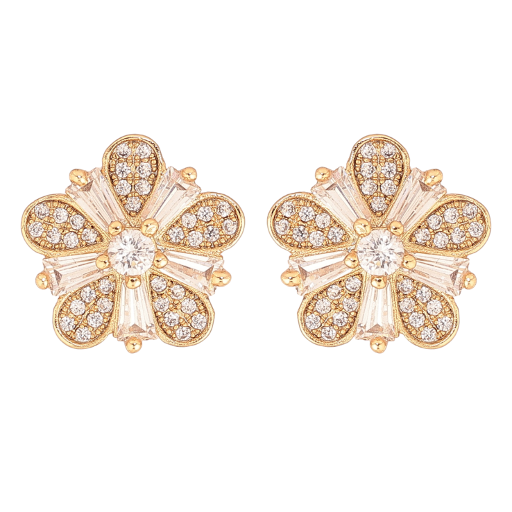 Серьги Xuping цвет Позолота 18К пусеты "Кристальные цветочки" фото №24 Серьги Xuping цвет Позолота 18К пусеты "Кристальные цветочки" фото №24