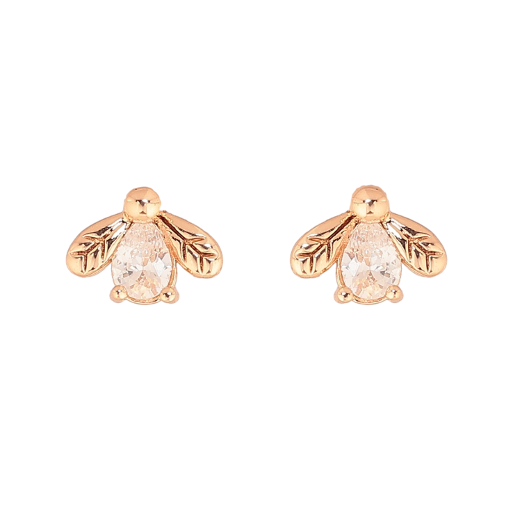 Сережки Xuping колір Позолота 18К пусети "Кристальні мушки" фото №4