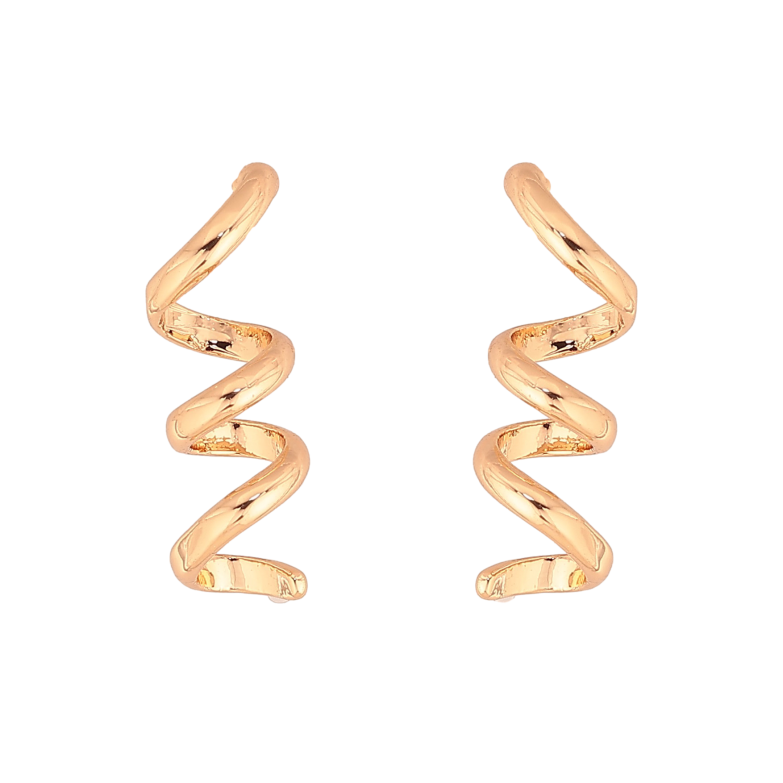 Сережки Xuping колір Позолота 18К пусети "Спіральки" фото №1 Сережки Xuping колір Позолота 18К пусети "Спіральки" фото №1