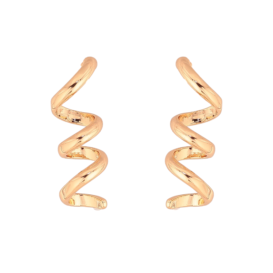 Сережки Xuping колір Позолота 18К пусети "Спіральки" фото №1 Сережки Xuping колір Позолота 18К пусети "Спіральки" фото №1