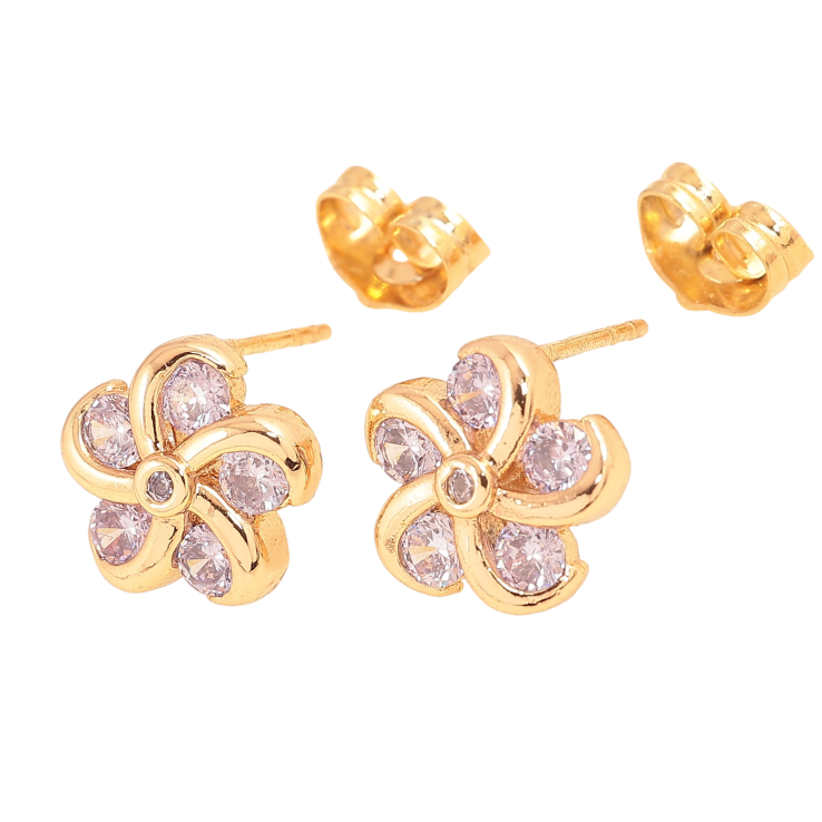 Серьги Xuping цвет Позолота 18К пусеты "Кристальные цветочки" фото №10 Серьги Xuping цвет Позолота 18К пусеты "Кристальные цветочки" фото №10