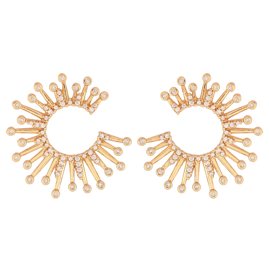 Сережки Xuping колір Позолота 18К пусети "Візерунок з кристалами" фото №1 Сережки Xuping колір Позолота 18К пусети "Візерунок з кристалами" фото №1