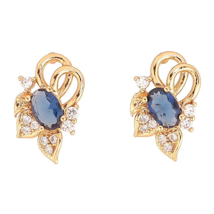 Серьги Xuping цвет Позолота 18К пусеты "Узор с синими кристаллами" фото №24 Серьги Xuping цвет Позолота 18К пусеты "Узор с синими кристаллами" фото №24