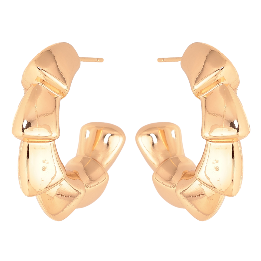 Серьги Xuping цвет Позолота 18К пусеты "Декоративные дуги" фото №1