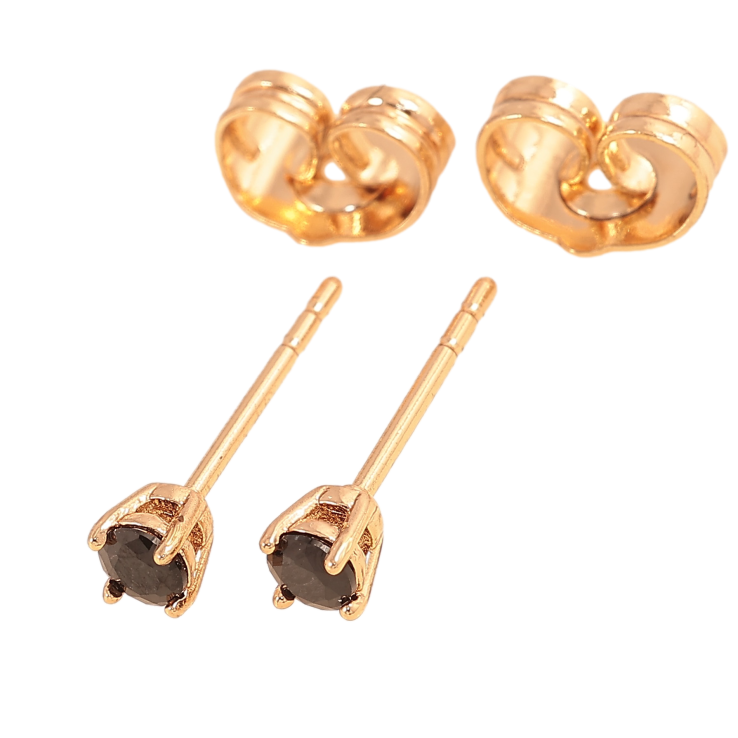 Сережки Xuping колір Позолота 18К пусети "Чорні кристали в 4-х крапановій оправі" ø 3мм фото №7 Сережки Xuping колір Позолота 18К пусети "Чорні кристали в 4-х крапановій оправі" ø 3мм фото №7