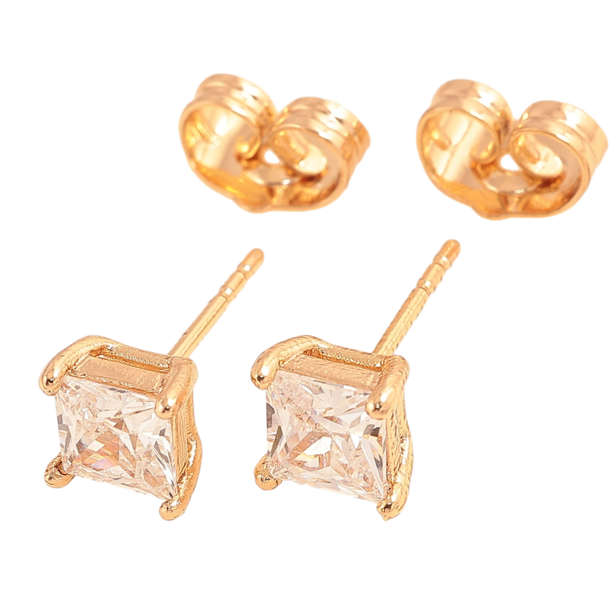 Серьги Xuping цвет Позолота 18К пусеты "Кристаллы в 4-х крапановой оправе" 5х5мм фото №1 Серьги Xuping цвет Позолота 18К пусеты "Кристаллы в 4-х крапановой оправе" 5х5мм фото №1