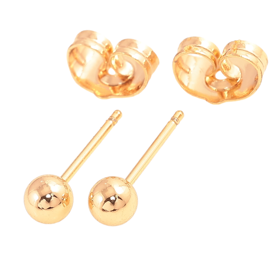 Сережки Xuping колір Позолота 18К пусети "Кульки" ø 4мм фото №1