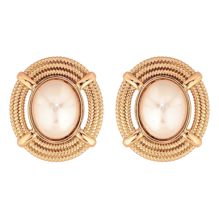 Серьги Xuping цвет Позолота 18К пусеты "Узор с жемчужными вставками" фото №19