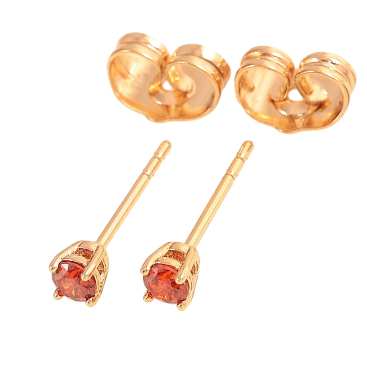 Серьги Xuping цвет Позолота 18К пусеты "Красные кристаллы в 4-х крапановой оправе" ø 3мм фото №23