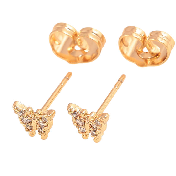Сережки Xuping колір Позолота 18К пусети "Метелики з кристалами" фото №18