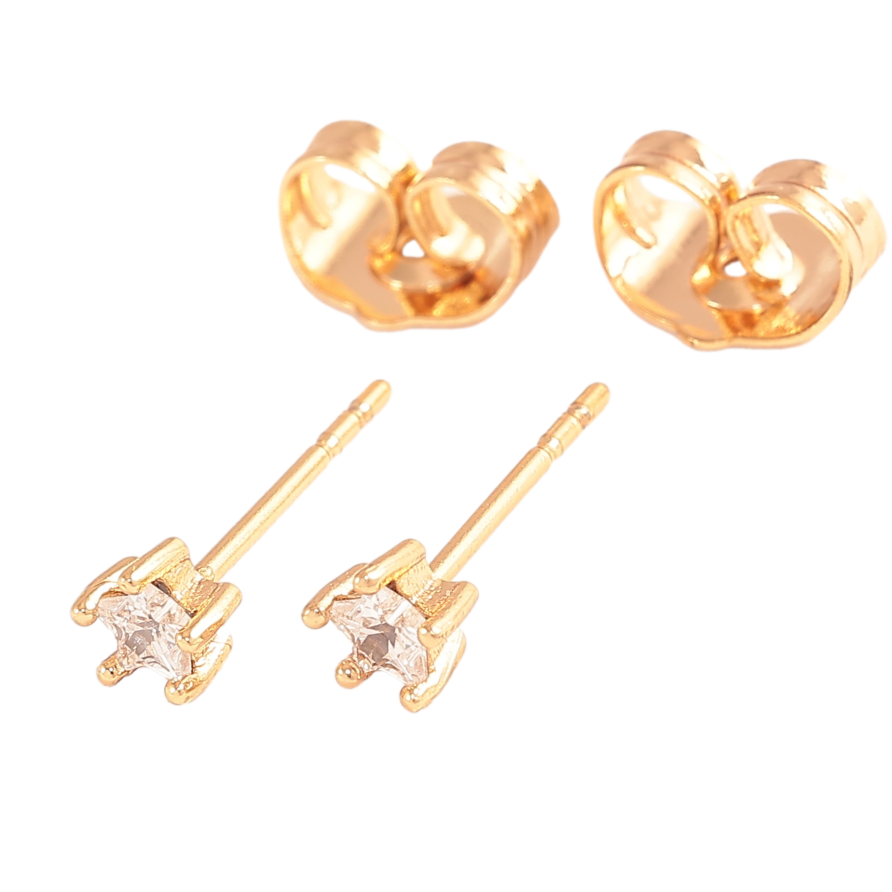 Сережки Xuping колір Позолота 18К пусети "Кристальні зірки" 4мм фото №1 Сережки Xuping колір Позолота 18К пусети "Кристальні зірки" 4мм фото №1