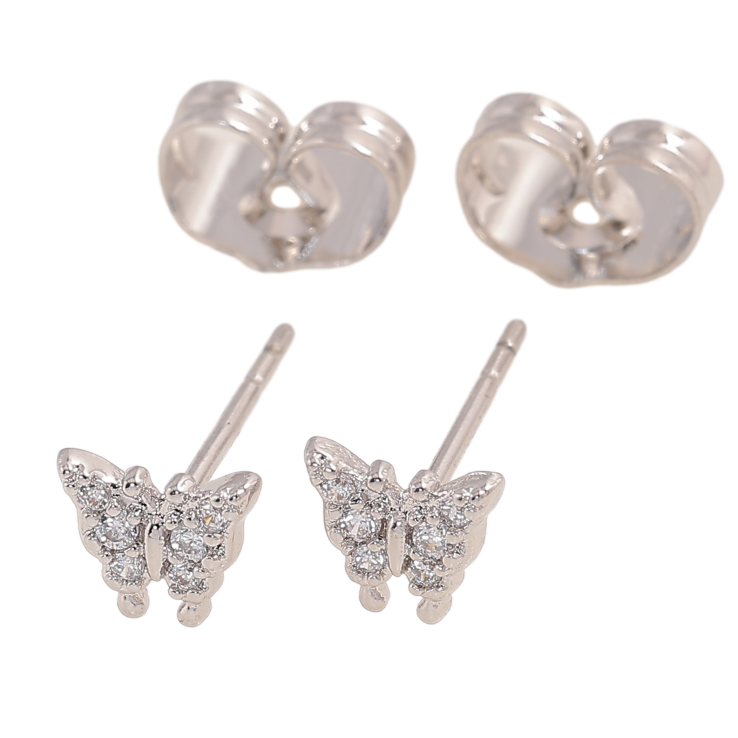 Сережки Xuping колір Родій пусети "Метелики" фото №18