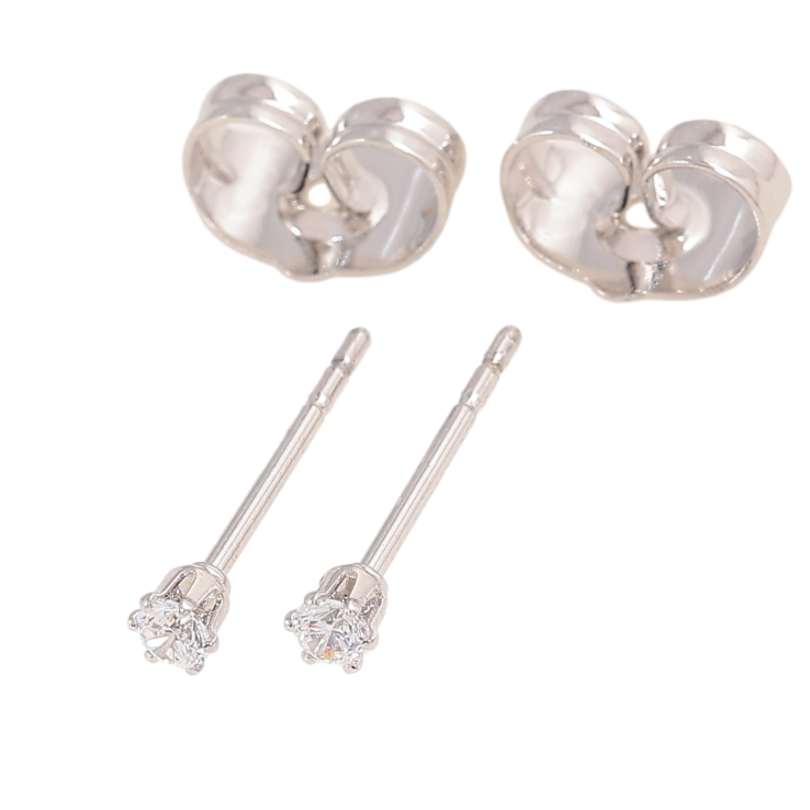 Серьги Xuping цвет Родий пусеты "Кристаллы в 6-ти крапановой оправе" ø 2мм фото №4 Серьги Xuping цвет Родий пусеты "Кристаллы в 6-ти крапановой оправе" ø 2мм фото №4