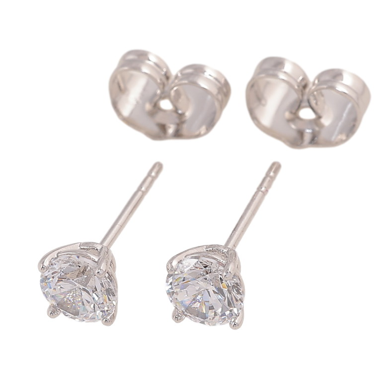 Сережки Xuping колір Родій пусети "Кристали в 4-х крапановій оправі" ø 5мм фото №1 Сережки Xuping колір Родій пусети "Кристали в 4-х крапановій оправі" ø 5мм фото №1