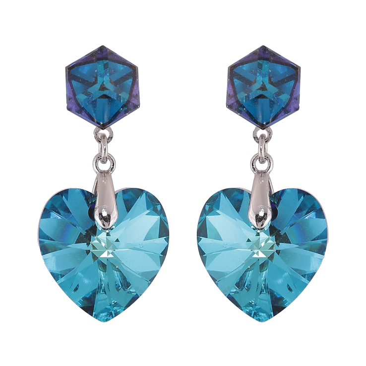 Серьги Xuping цвет Родий с кристаллами Swarovski пусеты "Кристальные подвески Metallic Blue" фото №5 Серьги Xuping цвет Родий с кристаллами Swarovski пусеты "Кристальные подвески Metallic Blue" фото №5