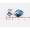 Сережки Xuping колір Родій з кристалами Swarovski пусети "Кристальні підвіски Metallic Blue" фото №2