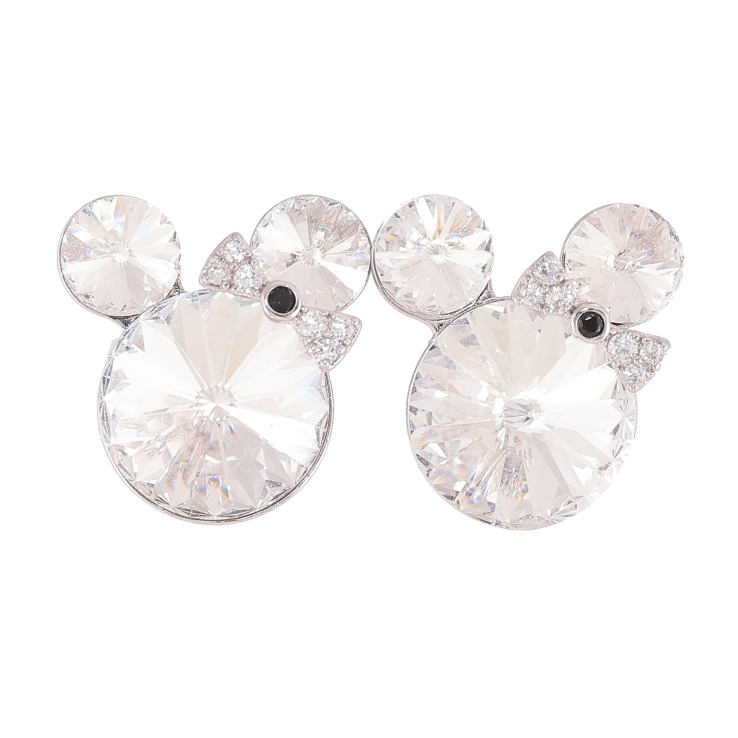 Серьги Xuping цвет Родий с кристаллами Swarovski пусеты "Микки Маус кристаллы Clear" фото №9 Серьги Xuping цвет Родий с кристаллами Swarovski пусеты "Микки Маус кристаллы Clear" фото №9