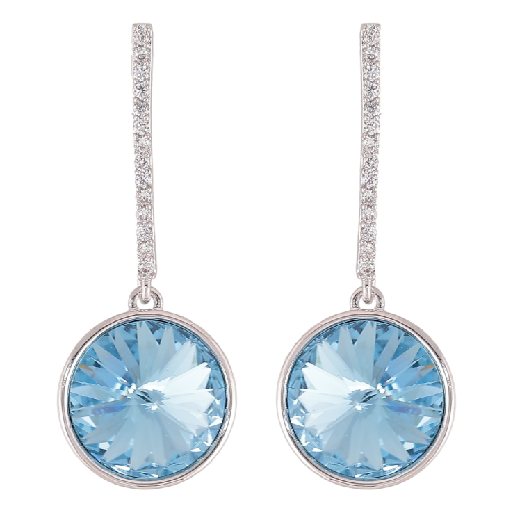 Серьги Xuping цвет Родий с кристаллами Swarovski пусеты "Подвески с кристаллами Aquamarine" фото №7 Серьги Xuping цвет Родий с кристаллами Swarovski пусеты "Подвески с кристаллами Aquamarine" фото №7