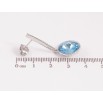 Сережки Xuping колір Родій з кристалами Swarovski пусети "Перлини із кристалами Aquamarine"  фото №2