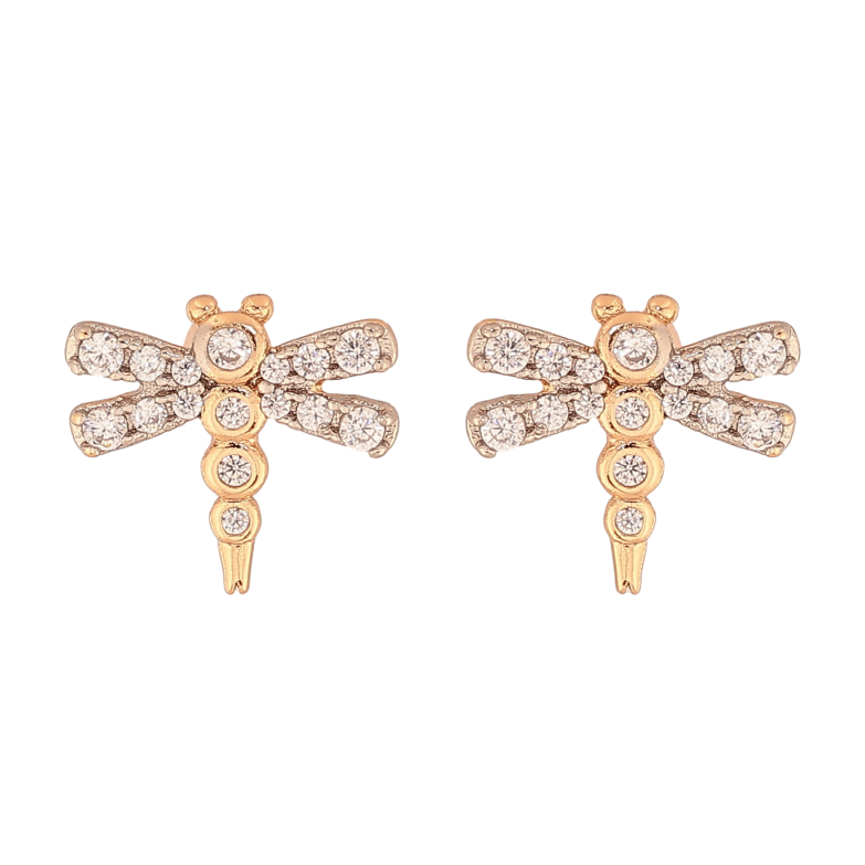 Серьги Xuping цвет Позолота 18K + Родий пусеты "Стрекозы" фото №1 Серьги Xuping цвет Позолота 18K + Родий пусеты "Стрекозы" фото №1
