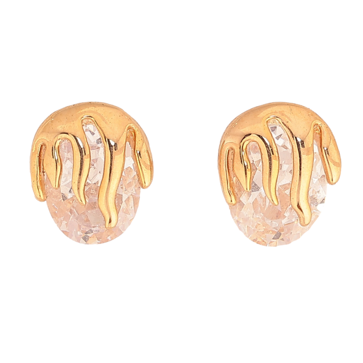 Сережки пусети "Візерунок з кристалами" фото №1 Сережки пусети "Візерунок з кристалами" фото №1