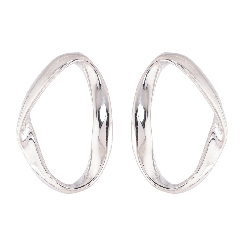 Серьги Нержавеющая сталь пусеты "Овальные" фото №1