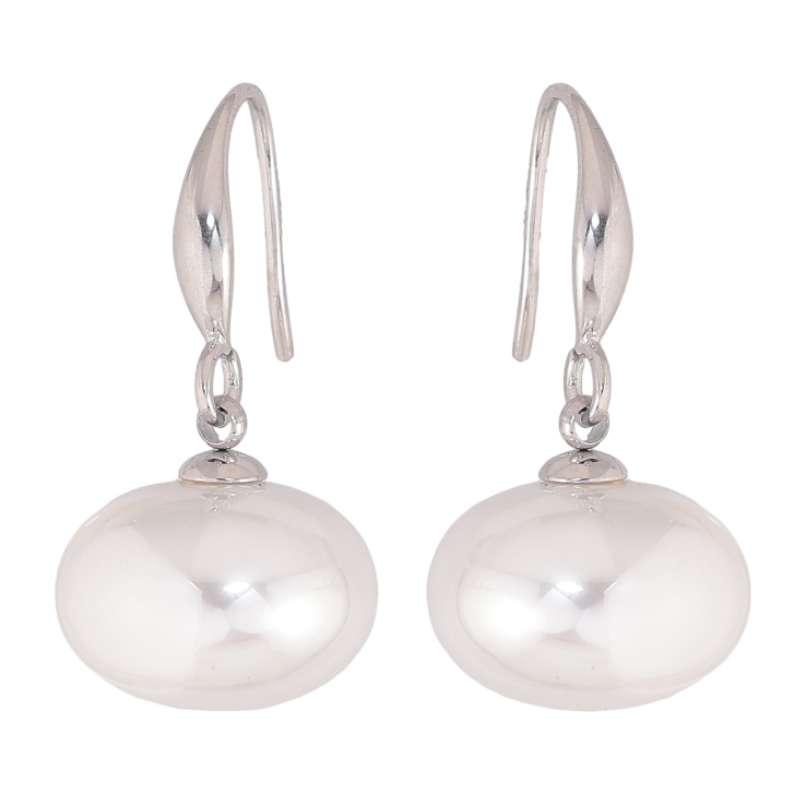 Сережки Нержавіюча сталь французький замок "Перлини" ø 15мм фото №3